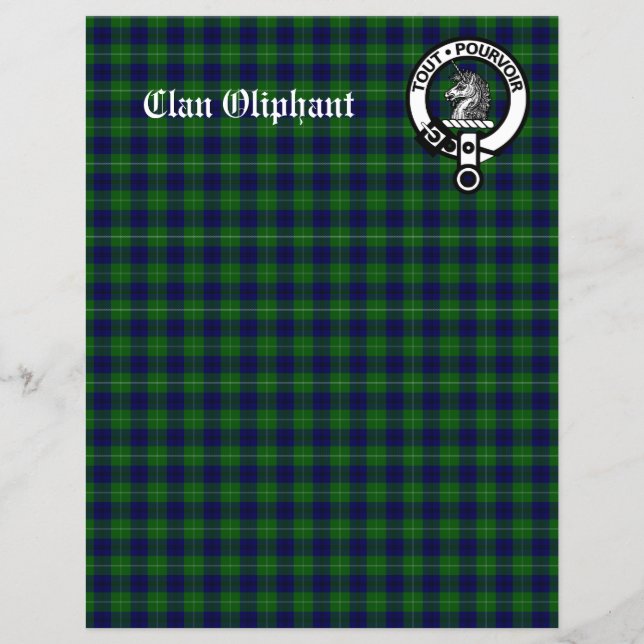 Klan Oliphant Vapensköld Badge & Tartan Scrapbook  (Framsida)