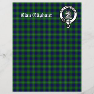 Klan Oliphant Vapensköld Badge & Tartan Scrapbook 