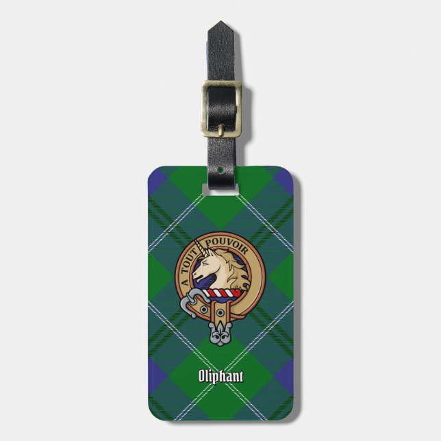 Klan Oliphant Vapensköld över Tartan Bagagebricka (Vertikal Framsida)