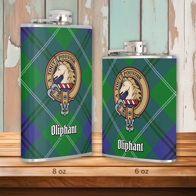 Klan Oliphant Vapensköld över Tartan Fickplunta (Skapare uppladdad)