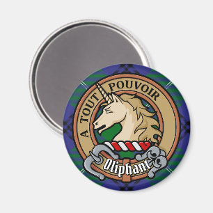 Klan Oliphant Vapensköld över Tartan Magnet