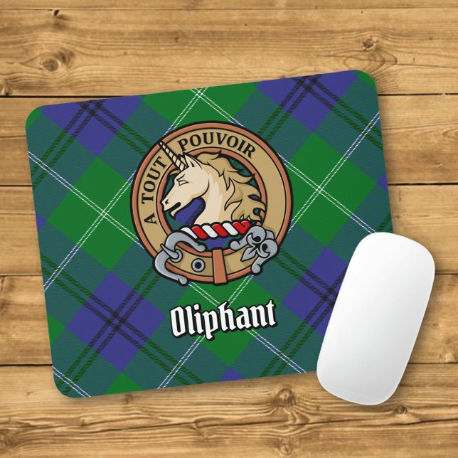 Klan Oliphant Vapensköld över Tartan Musmatta (Skapare uppladdad)
