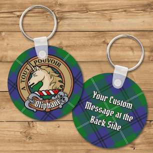Klan Oliphant Vapensköld över Tartan Nyckelring