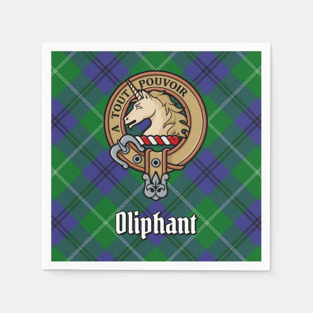 Klan Oliphant Vapensköld över Tartan Pappersservett (Framsidan)