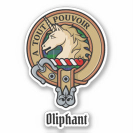 Klan Oliphant Vapensköld över Tartan Sticker Klistermärken