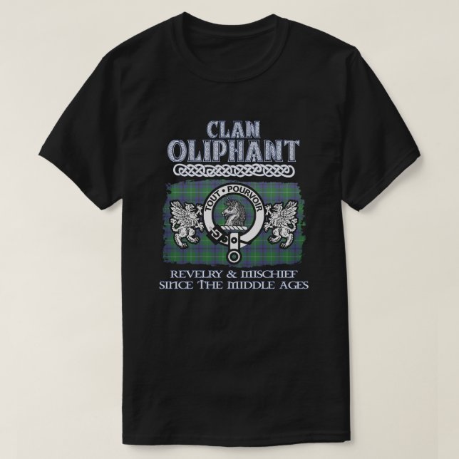 Klan Oliphant vapensköld Scottish klans Scottish S T Shirt (Design framsida)