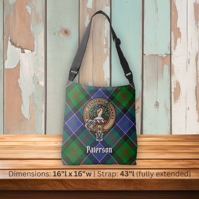 Klan Paterson vapen över tartan Axelväska (Skapare uppladdad)