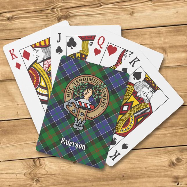 Klan Paterson Vapensköld över Tartan Casinokort (Skapare uppladdad)