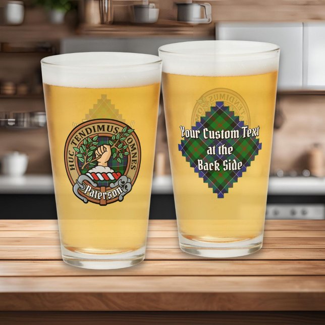 Klan Paterson Vapensköld över Tartan Glaskopp (Skapare uppladdad)