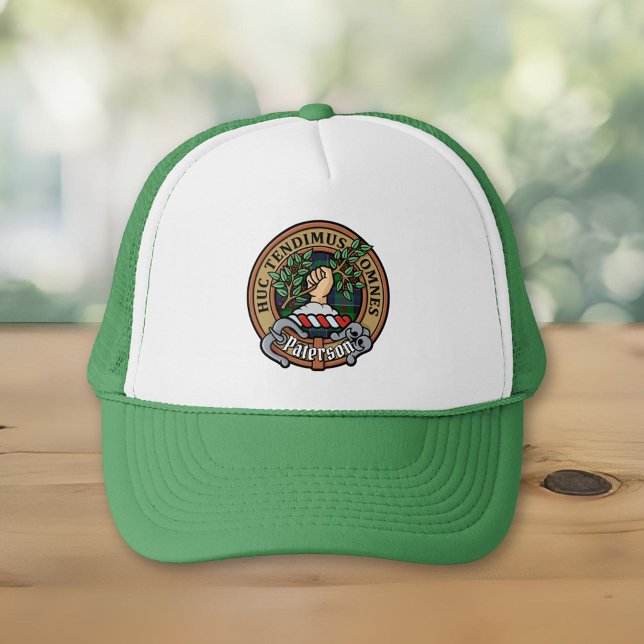 Klan Paterson Vapensköld över Tartan Keps (Skapare uppladdad)