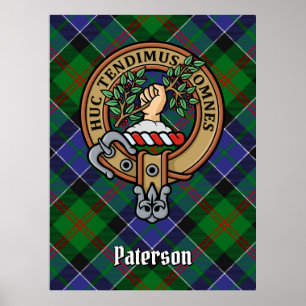 Klan Paterson Vapensköld över Tartan Poster