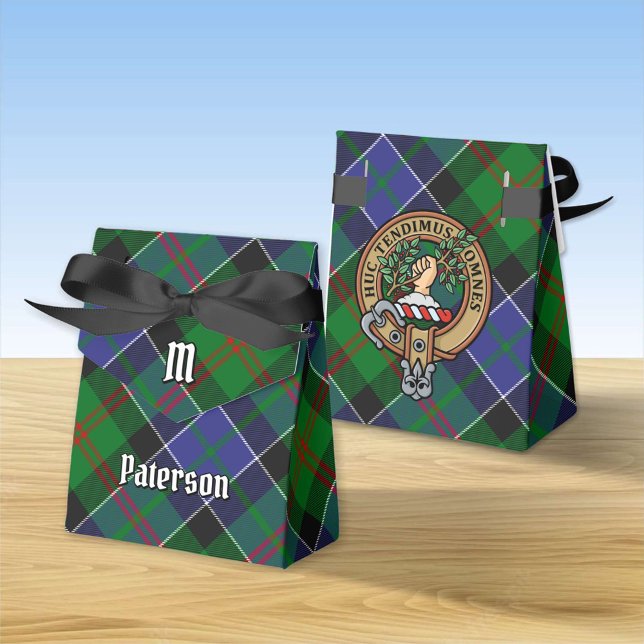 Klan Paterson Vapensköld över Tartan Presentaskar (Skapare uppladdad)