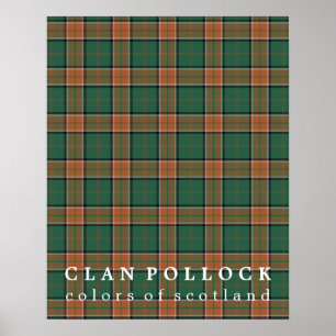 Klan Pollock Färg of Scotland Tartan Poster