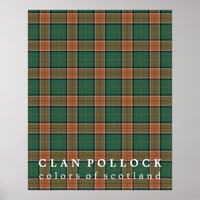 Klan Pollock Färg of Scotland Tartan Poster (Framsidan)