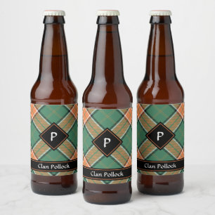 Klan Pollock Tartan Beer Flaska-etikett Ölflaska Etikett