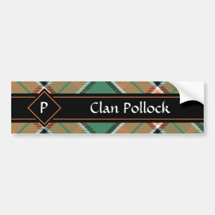 Klan Pollock Tartan Bumper Sticker Bildekal