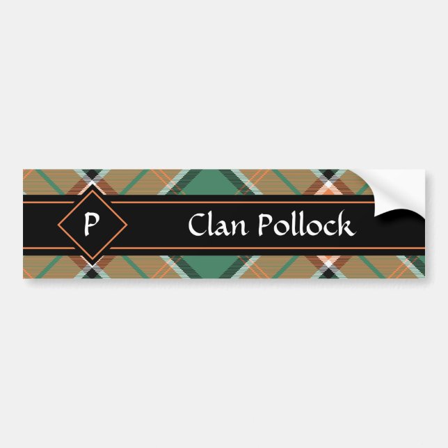 Klan Pollock Tartan Bumper Sticker Bildekal (Framsidan)