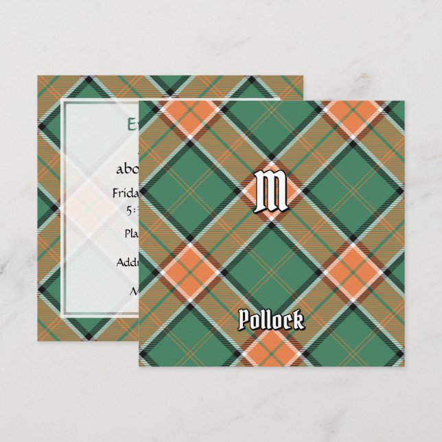 Klan Pollock Tartan-inbjudan Inbjudningar (Fram/baksida)