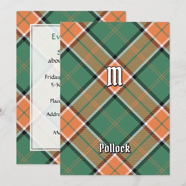 Klan Pollock Tartan-inbjudan Inbjudningar (Fram/baksida)
