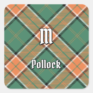 Klan Pollock Tartan Square Sticker Fyrkantigt Klistermärke