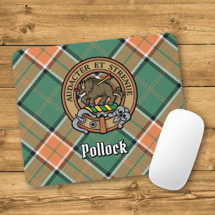 Klan Pollock Vapensköld över Tartan Musmatta
