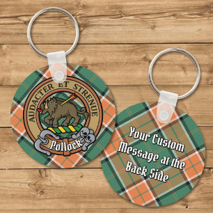Klan Pollock Vapensköld över Tartan Nyckelring