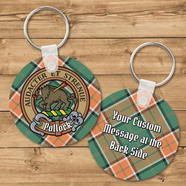 Klan Pollock Vapensköld över Tartan Nyckelring (Skapare uppladdad)