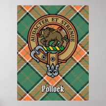 Klan Pollock Vapensköld över Tartan