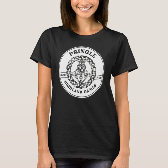 Klan Pringle Scottish Thistle Highland Games T Shirt (Framsida)