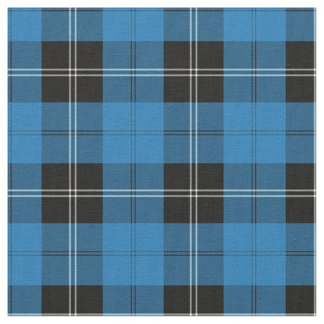 Klan Ramsay Blue Hunting Tartan Tyg (Närbild)