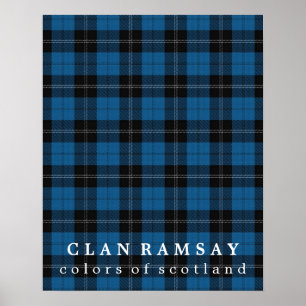 Klan Ramsay Färg of Scotland Blue Hunting Tartan Poster