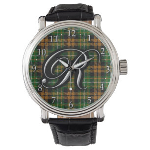 Klan Ramsay Ramsey Brev R Monogram Orange Tartan Armbandsur