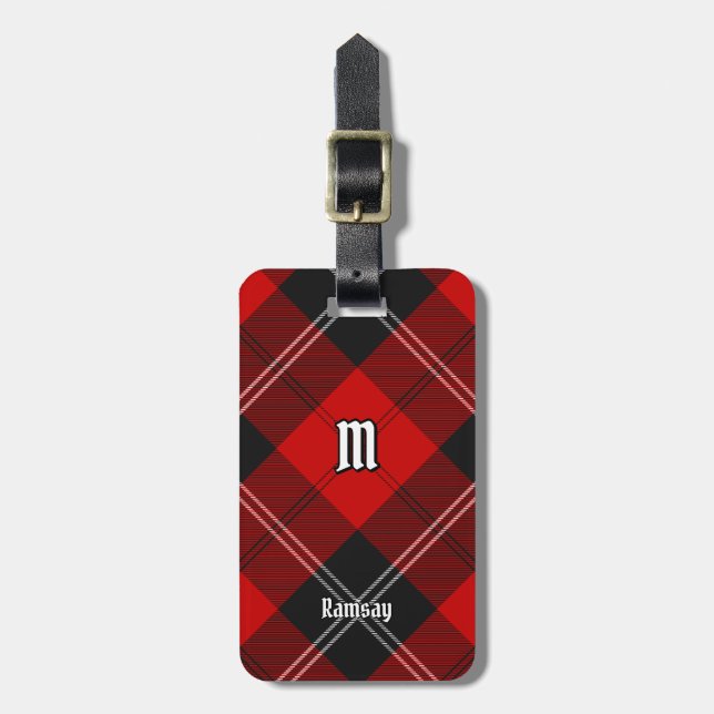 Klan Ramsay Red Tartan Bagagebricka (Vertikal Framsida)
