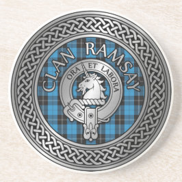 Klan Ramsay Vapensköld & Hunting Tartan Knot Underlägg