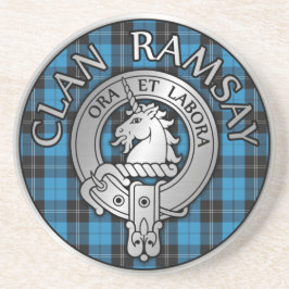 Klan Ramsay Vapensköld & Hunting Tartan Knot Underlägg