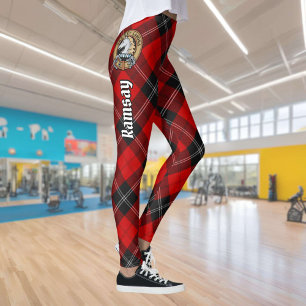 Klan Ramsay Vapensköld över Red Tartan Leggings