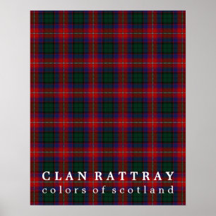 Klan Rattray Färg of Scotland Tartan Poster