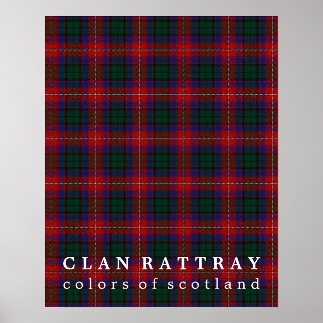 Klan Rattray Färg of Scotland Tartan Poster (Framsidan)