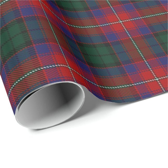 Klan Rattray Red Grönt Scottish Tartan Presentpapper (Rullad Hörn)