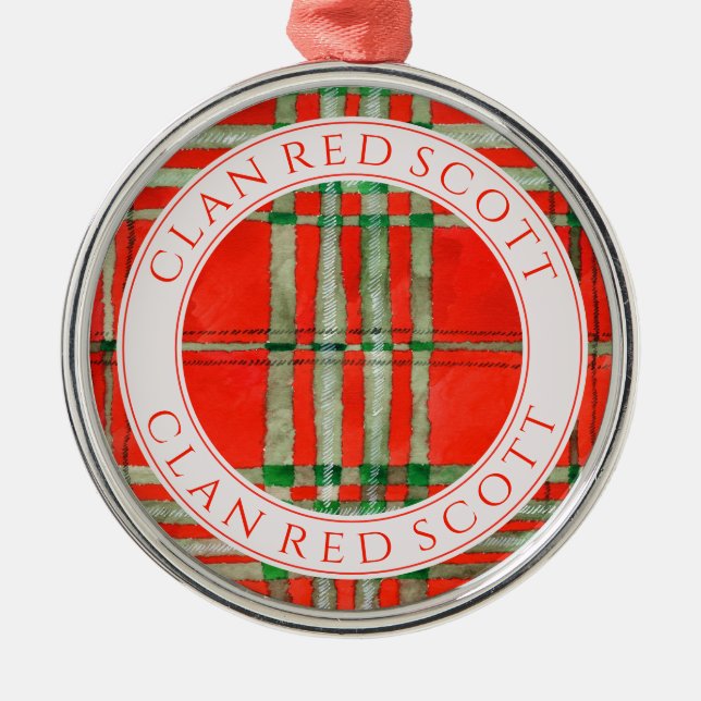 KLAN RED SCOTT Premium Round Ornament + Text (Framsidan)