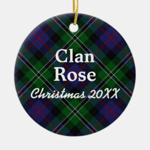 Klan Ro Scottish Hunting Tartan Julgransprydnad Keramik