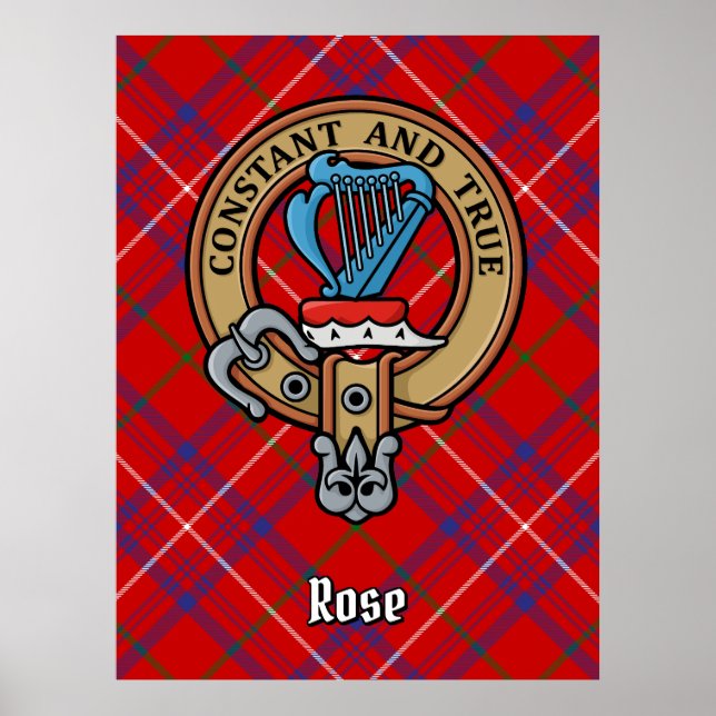 Klan Ro Vapensköld över Tartan Poster (Framsidan)