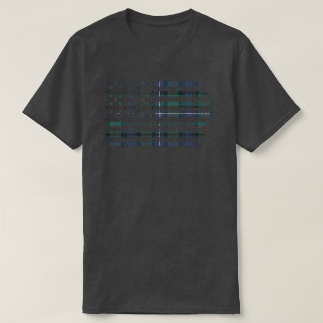 Klan Robertson Hunting Scottish tartan US flagga k T Shirt (Design framsida)