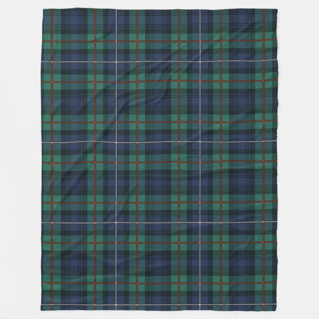 Klan Robertson PGrönt Lila  Tartan Check Fleecefilt (Framsidan)