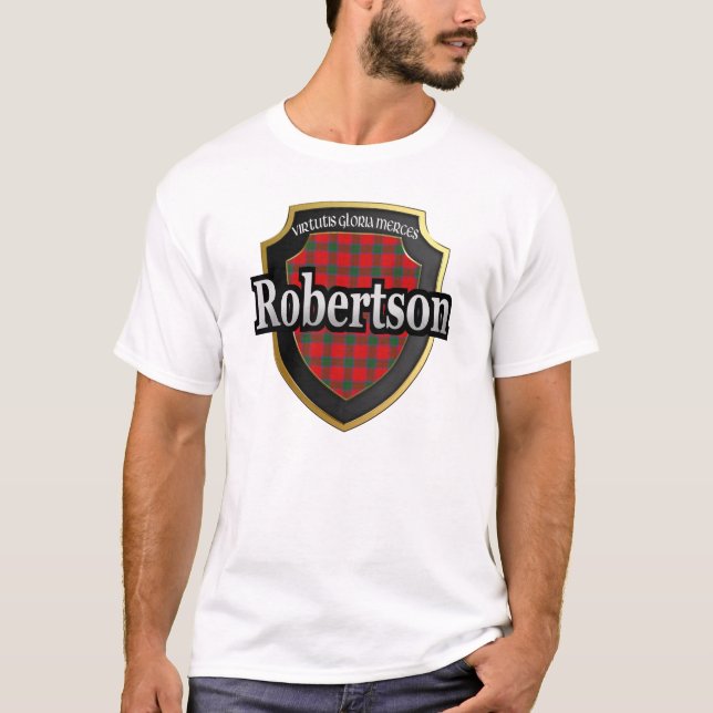 Klan Robertson Skottland Tartan Dynasti T Shirt (Framsida)