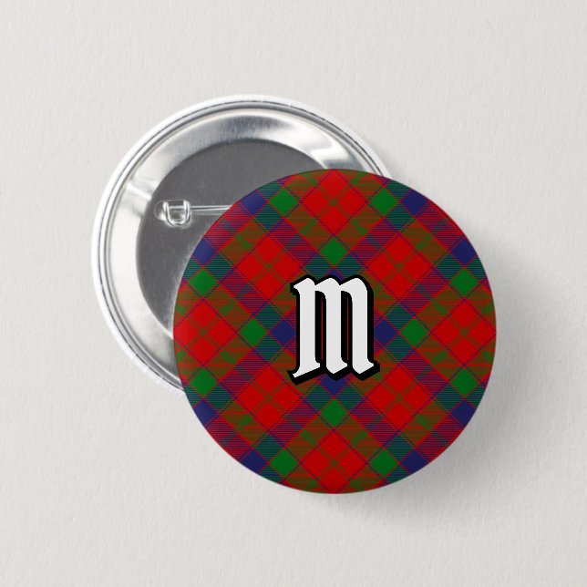 Klan Robertson Tartan Button Knapp (Framsida & baksida)