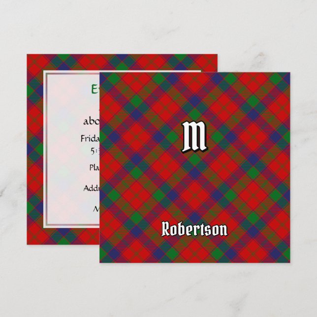 Klan Robertson Tartan Inbjudningar (Fram/baksida)