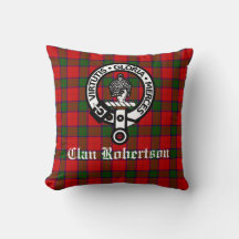 Klan Robertson Vapensköld Badge och Tartan