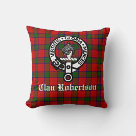 Klan Robertson Vapensköld Badge och Tartan Kudde