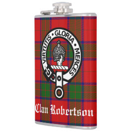 Klan Robertson Vapensköld Badge & Tartan Fickplunta